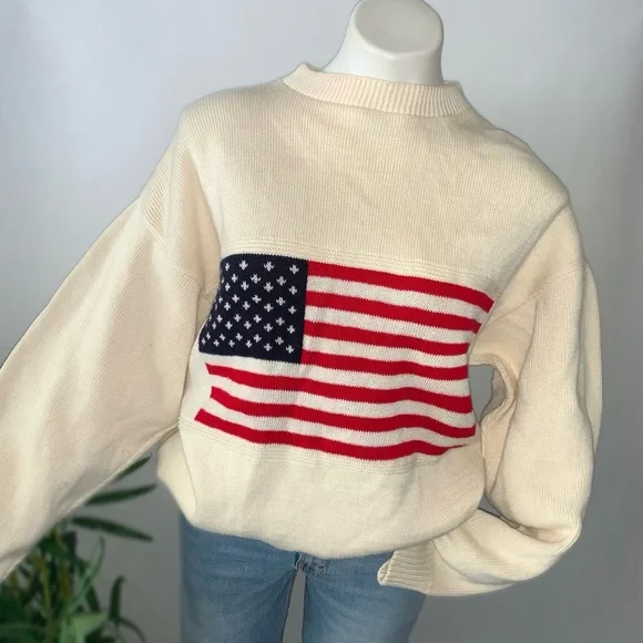 Vintage American Flag USA Olympics Knit Sweater Stars And Stripes - Picture 12 of 12